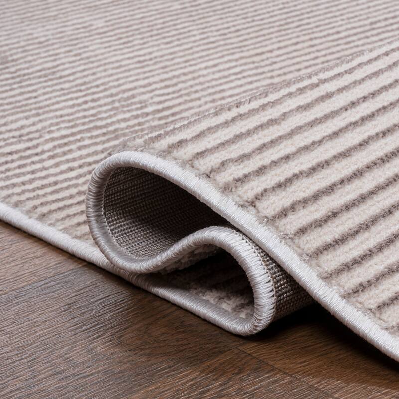 JONATHAN Y Athens Modern Minimalist Pinstripe High-Low Rug