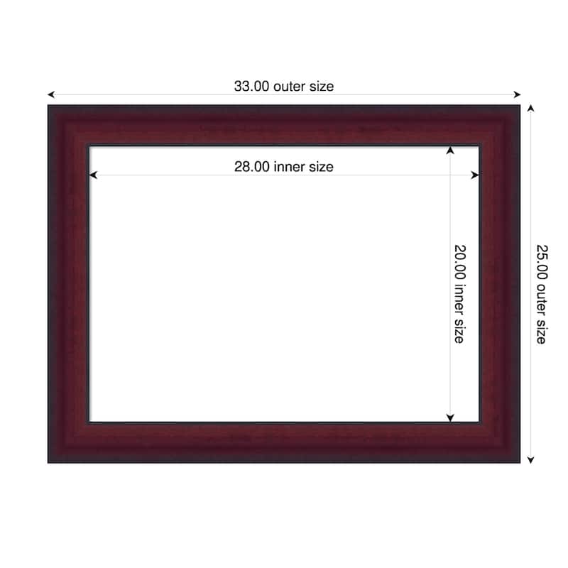 Amanti Art Canterbury Cherry Framed Dry Erase Magnetic Board - 33 x 25 in