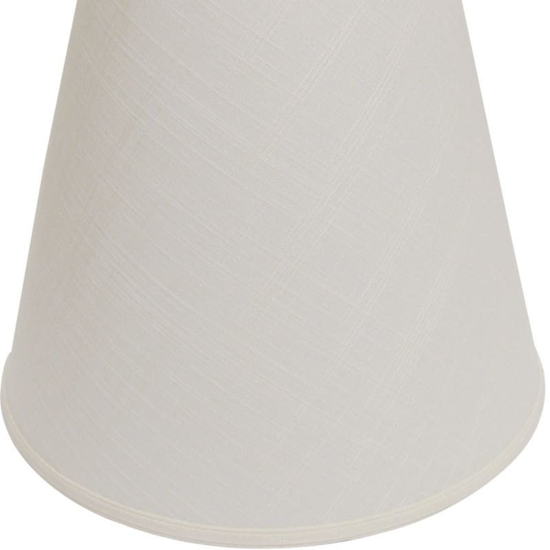 Deep Cone Hardback Lampshade with Washer Fitter, White Fabric Lampshade for Table Lamps, Natural Linen