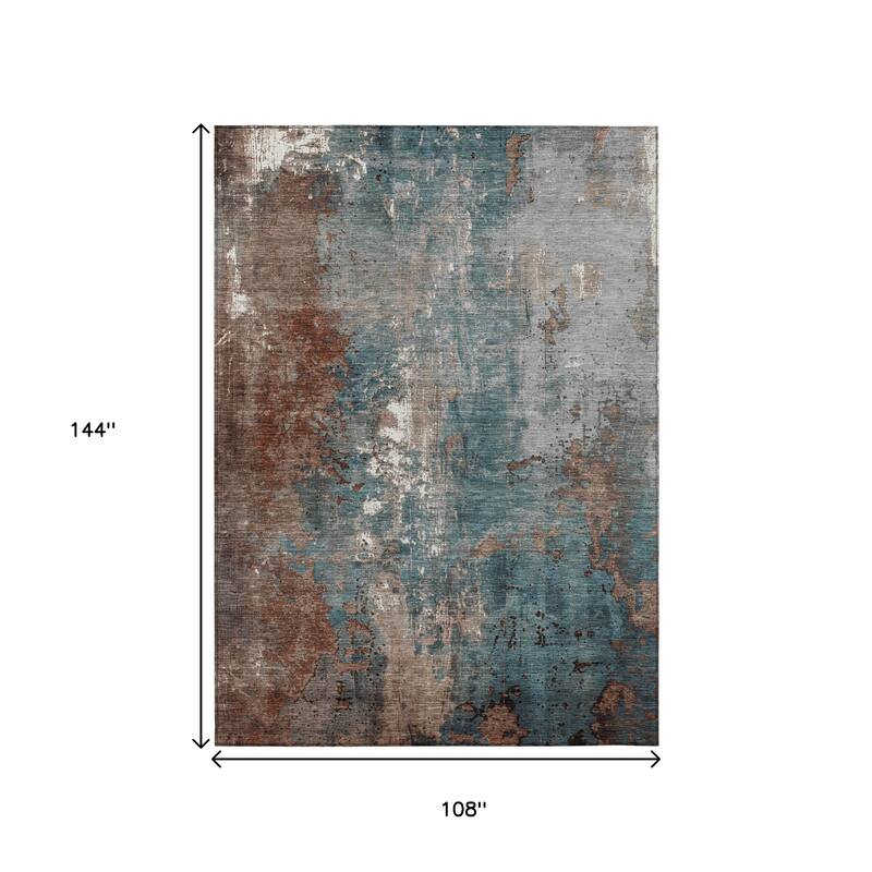 HomeRoots Abstract Transitional Rectangle Outdoor Rug
