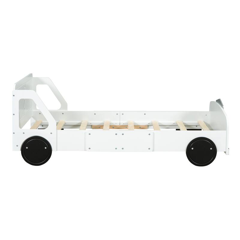Twin Size Car-Shaped Platform Bed with Wheels