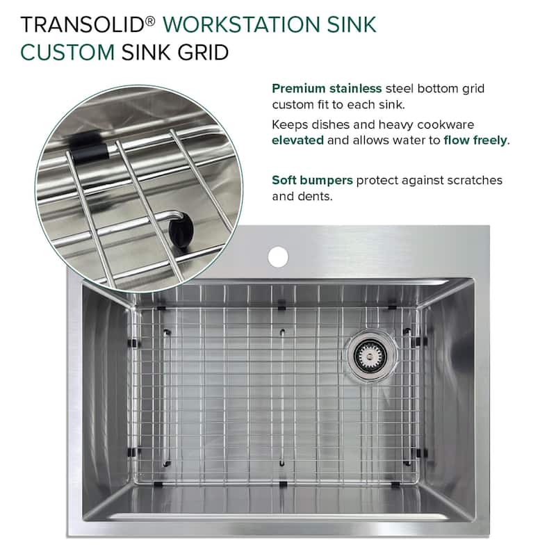 Transolid KWSST302210-1 KWS 30" Drop In Single Basin Stainless Steel