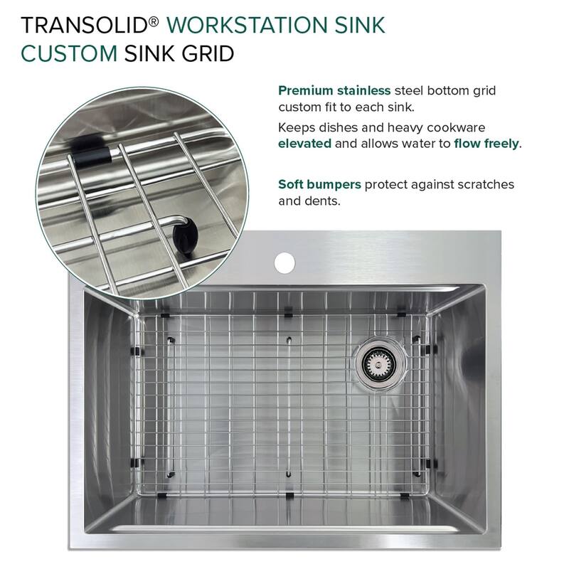 Transolid KWSST302210-ML2 30" Drop In Single Basin Stainless Steel