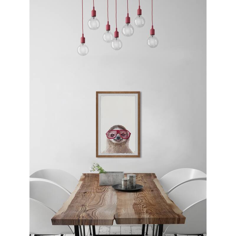 Hippie Sloth Framed Wall Art, Elegant Home Touch - Sophisticated Artwork for Refined Décor