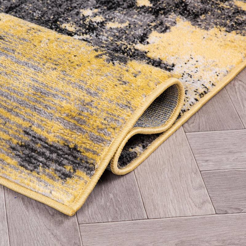 World Rug Gallery Distressed Abstract Gray Area Rug