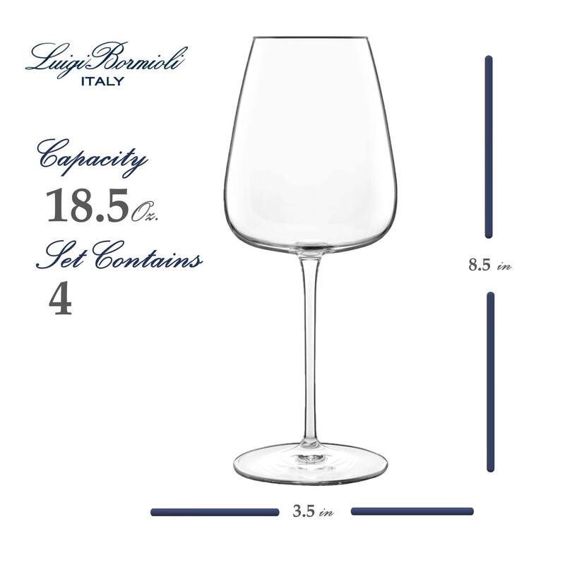 Luigi Bormioli Set of 4 Talismano Chardonnay Grand Cru White Wine Glasses - 18.5 oz.