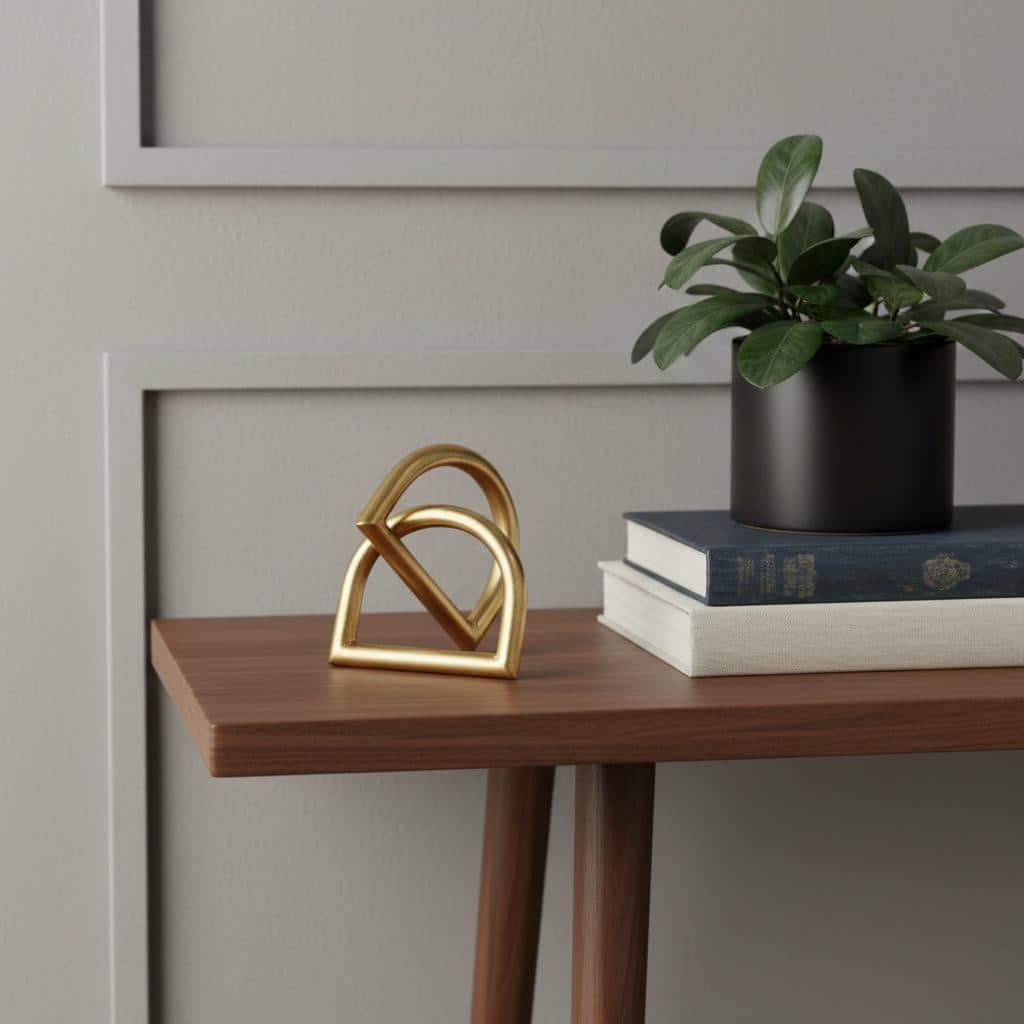 HomeRoots 5" Gold Iron Abstract Tabletop Sculpture - 5.12 in. x 5.31 in. x 4.72 in.