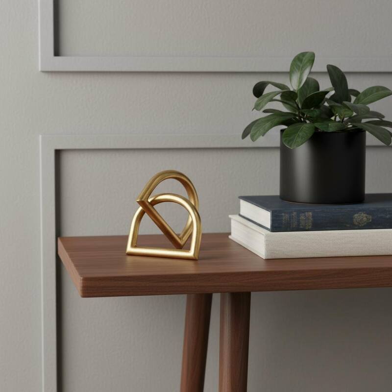 HomeRoots 5" Gold Iron Abstract Tabletop Sculpture - 5.12 in. x 5.31 in. x 4.72 in. - Gold - 5.12 in. x 5.31 in. x 4.72 in.