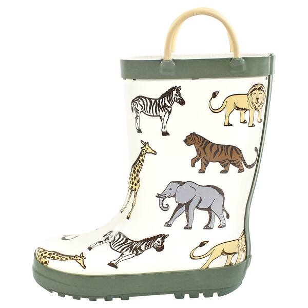 slide 1 of 1, Hudson Baby Infant Boy Rain Boots, Wild Safari 10T - Wild Safari