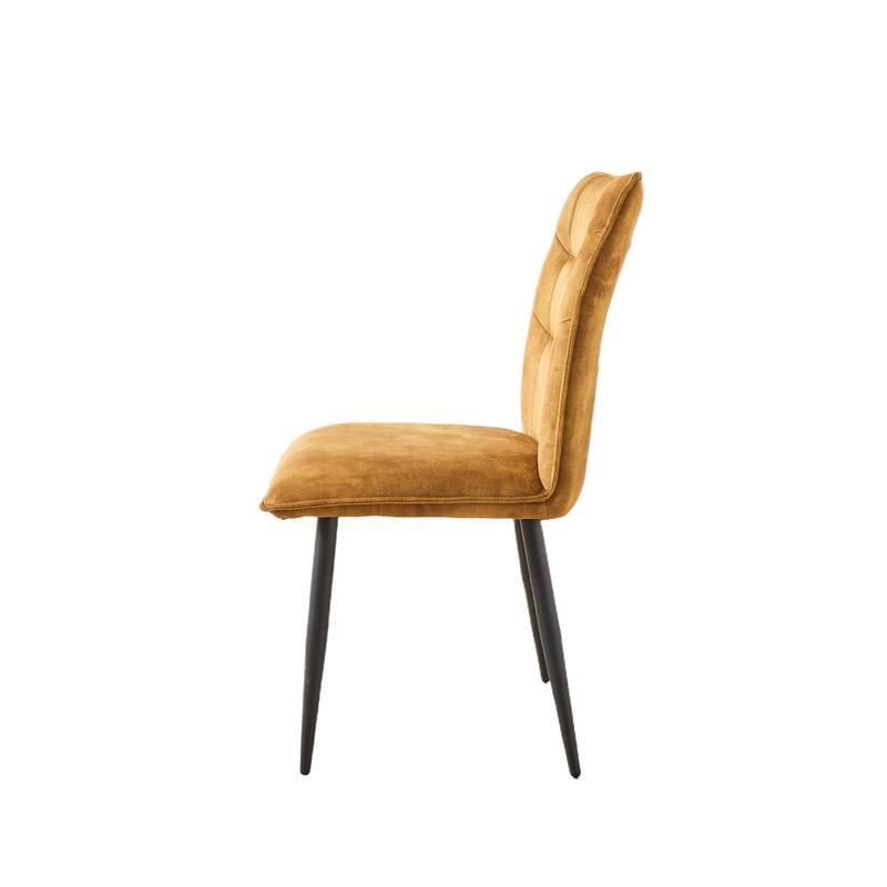 Armless Dining Chairs Set of 2 Velvet Upholstered Chairs with Metal legs, High Back Side Chairs for kitchen, Home Office