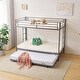 preview thumbnail 17 of 29, Twin Over Twin Bunk Bed with Trundle, Metal Bunk Bed with Two Side Ladder and Guardrails