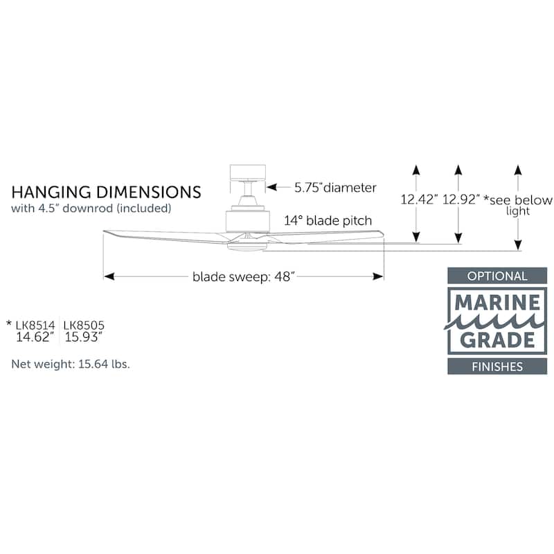 Fanimation TriAire Custom Indoor/Outdoor Smart Ceiling Fan DC Motor with Remote - Matte White