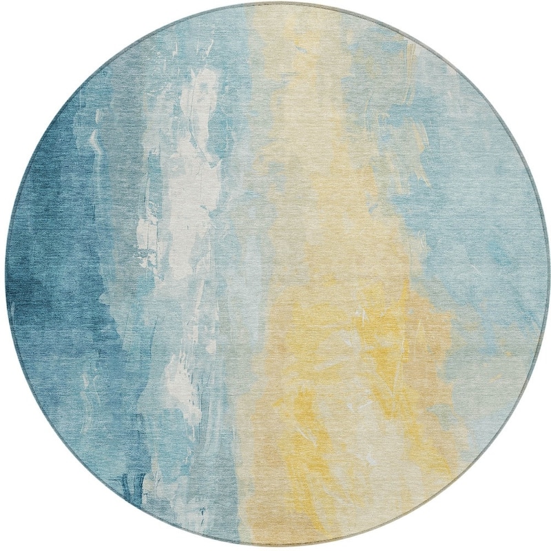 HomeRoots Abstract Transitional Rectangle Outdoor Rug