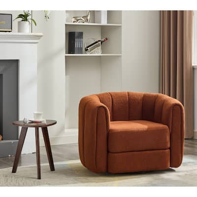 Swivel Accent Barrel Chair, Modern Round Armchairs with Upholstered, Comfy Swivel Accent Chair