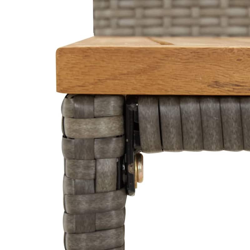 vidaXL Bar Stools 2/4 pcs Poly Rattan and Solid Wood Acacia