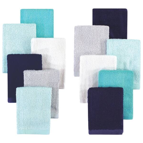 slide 1 of 1, Hudson Baby Infant Boy Rayon from Bamboo Woven Washcloths 12pk, Navy Teal, One Size - Navy Teal - One Size One Size - Navy Teal