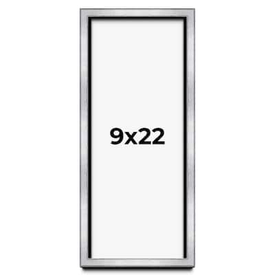 9x22 Shadow Box Frame Silver | 1.375 Inches Deep Real Wood