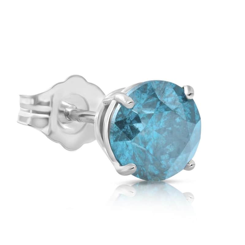 Bliss Diamond 1/5ct Blue Diamond Single Stud White Gold - White