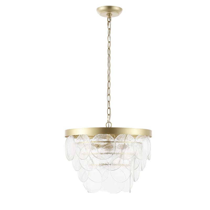SAFAVIEH Lighting Chandelier Gretta 17" Modern & Contemporary Chandelier (3-Bulb) - 17" W x 17" D x 76" H - Gold