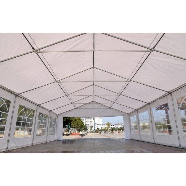 Shop Outsunny 32 X 20 Large Outdoor Carport Canopy Party Tent With Removable Protective Sidewalls Versatile Uses White Overstock 18004807
