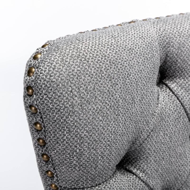 GDF Studio-Nikki Modern Wood Upholstered Dining Chair with Tufted Design, Nailhead Trim, 2-Pcs Set