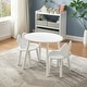 preview thumbnail 4 of 8, 3 Pieces Kids Wood Table and Chair Set, Kids Round Play Table with 2 Chairs for Toddlers, Girls, Boys,White