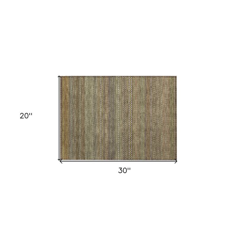 Pafi Stripe Weather Resistant Blended Style Outdoor Rug