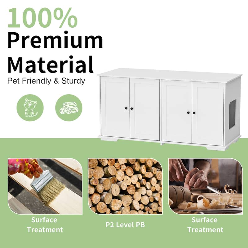 Elegant Dual-Cat Washroom Furniture Magnetic Door and Ventilation Hole