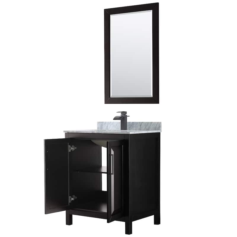Daria 30-inch Single Vanity, Marble Top, 24-inch Mirror