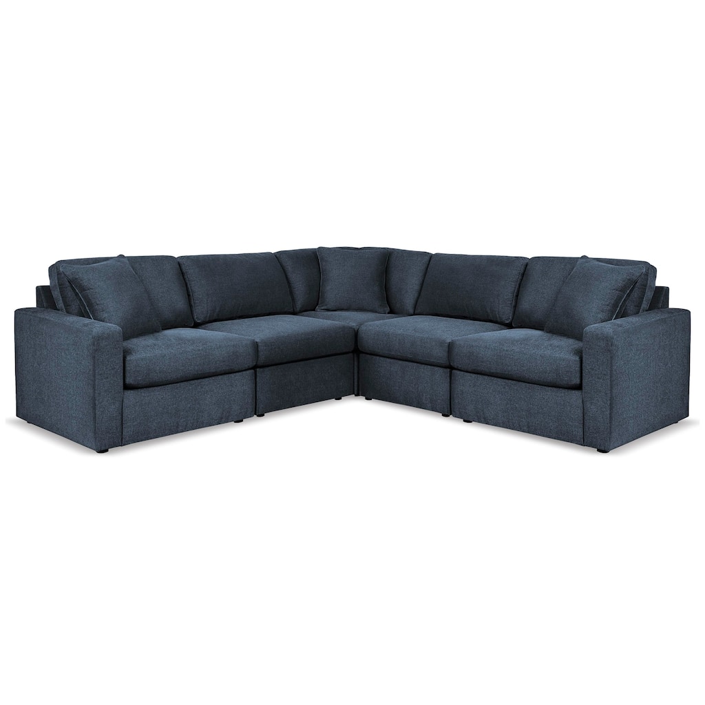 Signature Design by Ashley Modmax Blue 5-Piece Sectional - 107"W x 107"D x 36"H