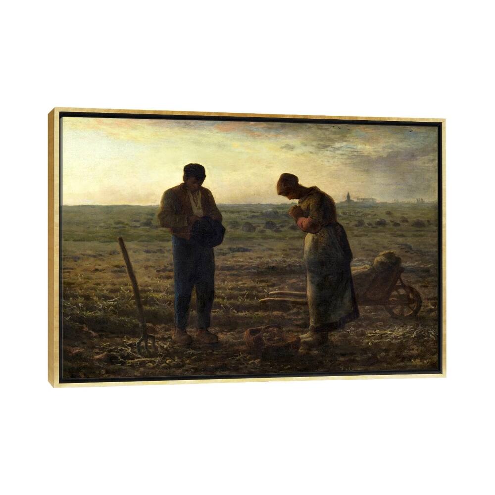 iCanvas "The Angelus" by Jean-Francois Millet Framed Canvas Print