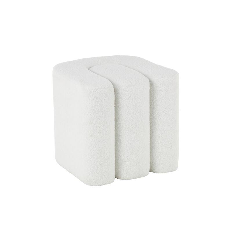 Polyester W-Shaped Ottoman with Connected Arches - White, Gray or Copper - Roche River Decor