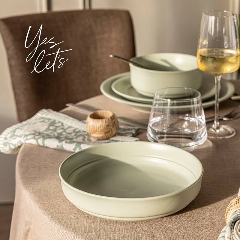 over&back Rimmed Semi-Matte Stoneware Dinner Bowls - 32oz