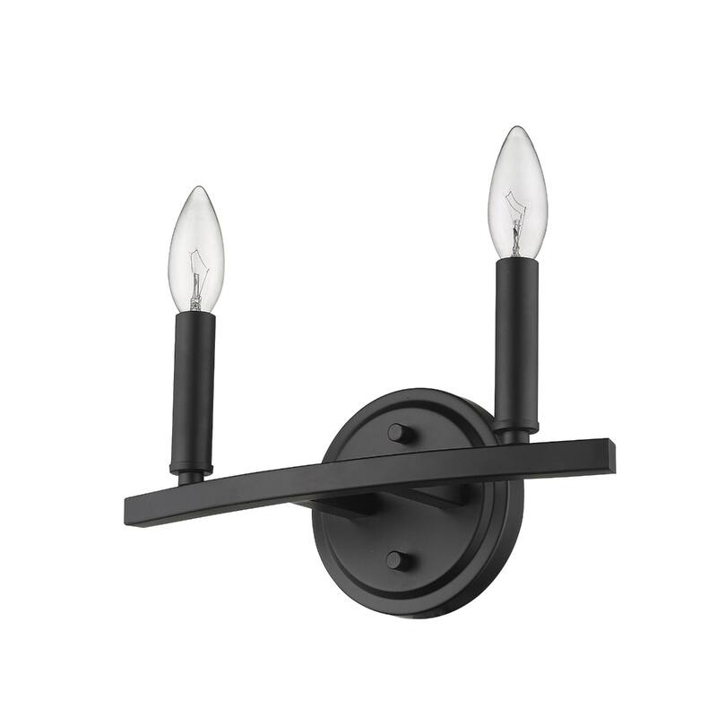 Steel Wall Sconce 2 Light LED Reversible Mount Fixture - 4” x 12” x 6.63” (D x W x H) - Matte Black