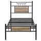 preview thumbnail 15 of 19, VECELO Industrial Kids Bed Frame with Wood Headboard,Twin Size Bed Set of 2