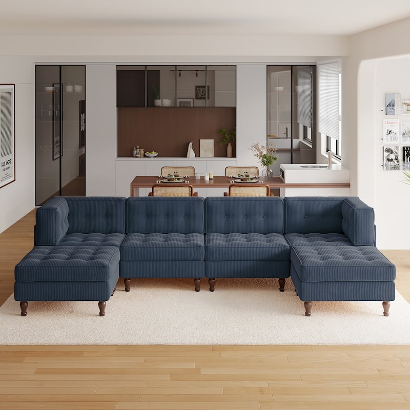 Madison Oversized Upholstered Corduroy Modular Sectional Sofa