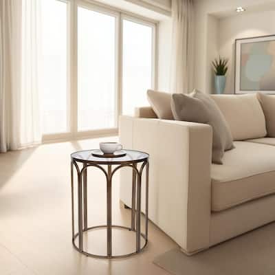 Allan Andrews Round Brass Metal Side and Accent Table - 24"H x 20"D x 20"W
