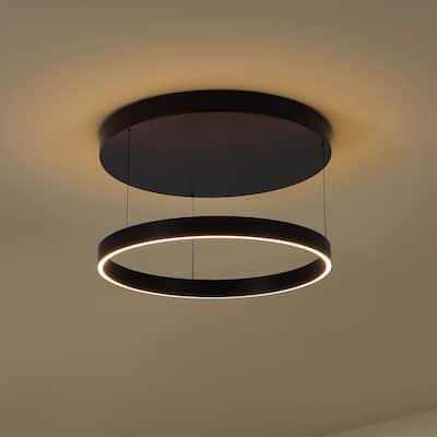 Metal Adjustable Dimmable Ring LED Pendant, By JONATHAN Y - 1-Light