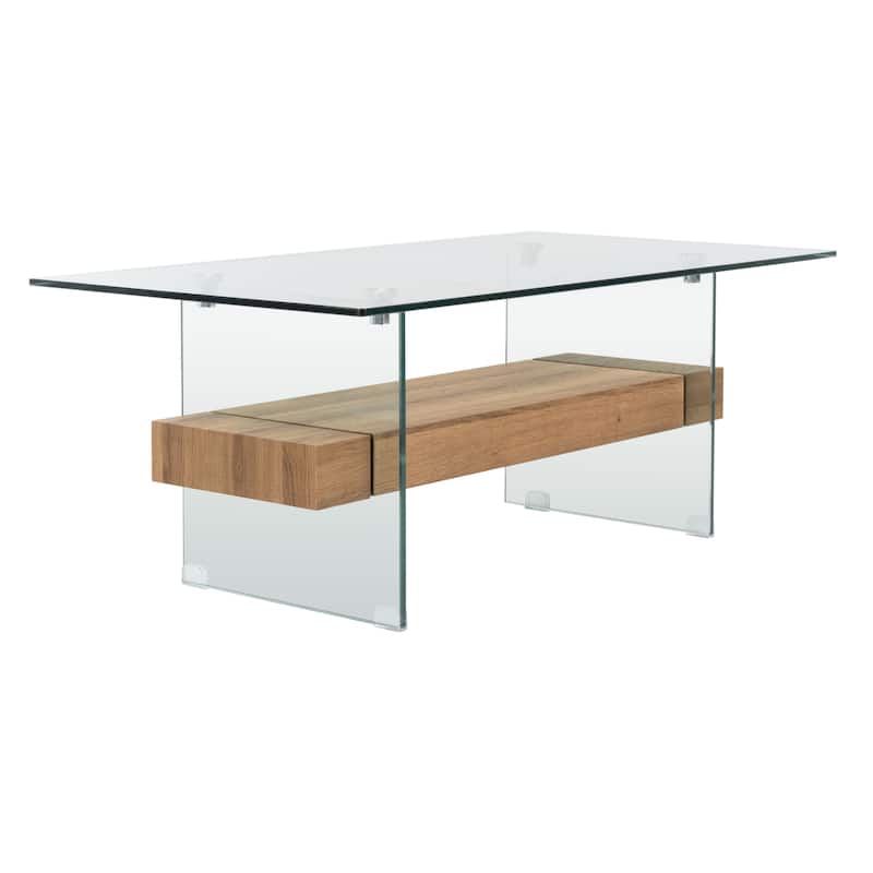 SAFAVIEH Kayley Modern Glass Coffee Table - 43.3" x 23.6" x 16.5"