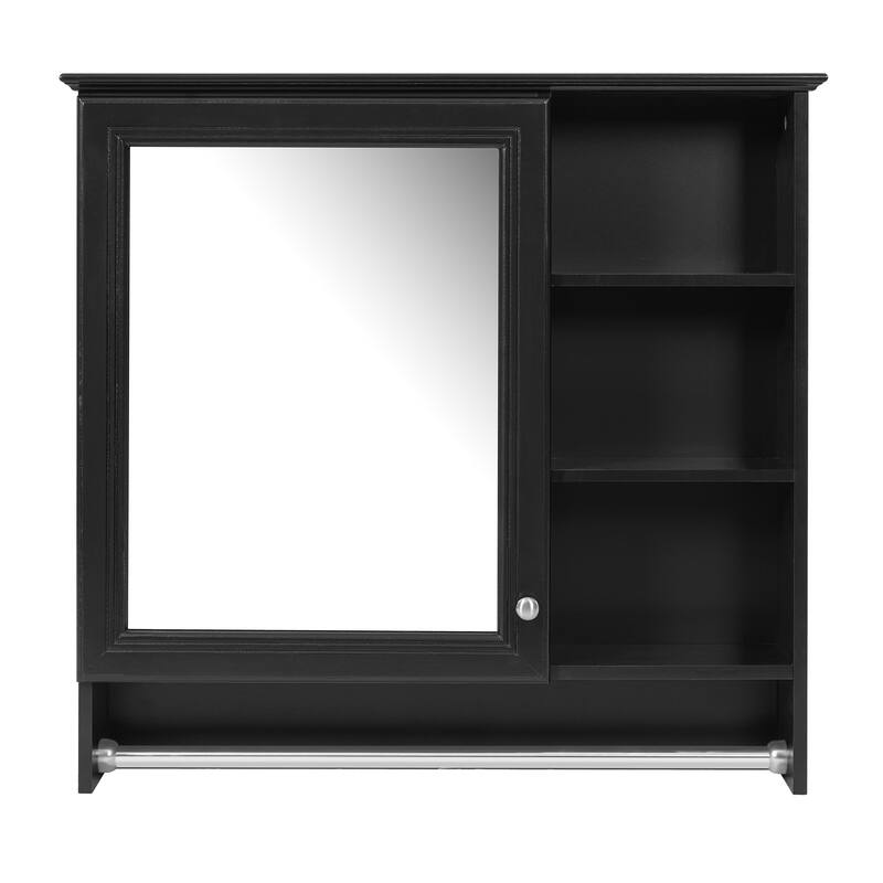 Roomfitters 30 Inch Wall Mount 2-in-1 Mirror Cabinet, Storage Organizer with Adjustable Shelf & Soft Close Hinges