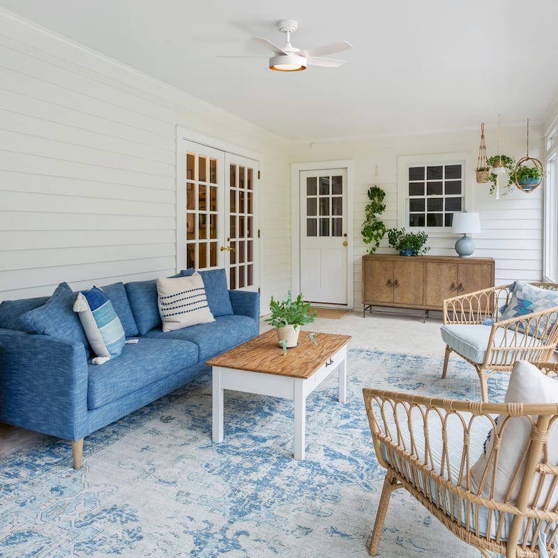 Sofucor 42 Inch Ceiling Fan with Light and Remote,Noiselesss&Reversible DC Motor,Indoor/Living Room Bedroom - 42 Inches