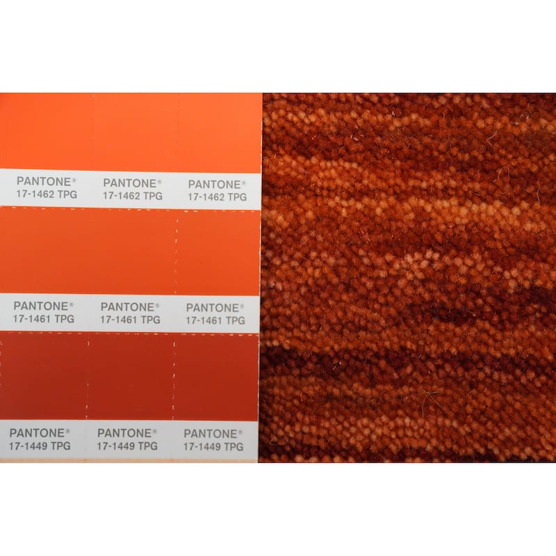 Hand Knotted Oriental 100% Wool Carpet Tribal Animal Pictorial Oranges & Rust Gabbeh Area Rug - 4' 0'' X 2' 2''