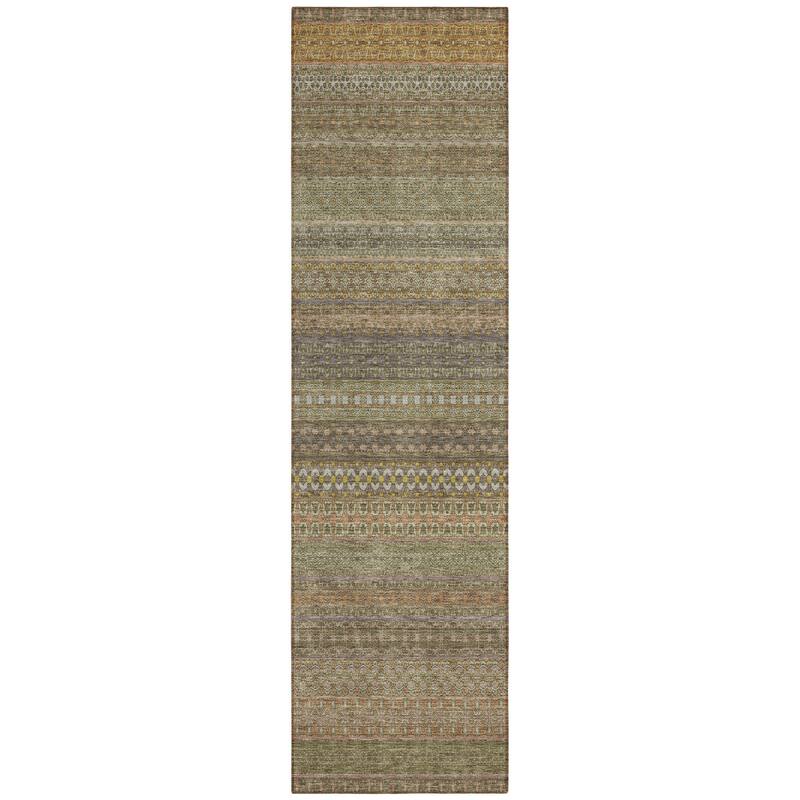 Pafi Stripe Weather Resistant Blended Style Outdoor Rug