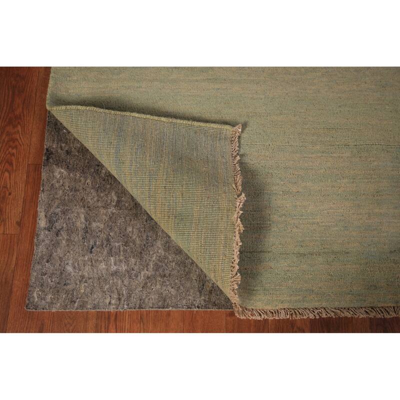 Modern Gabbeh Oriental Area Rug Handmade Green Modern Wool Carpet - 4'9" x 6'11"