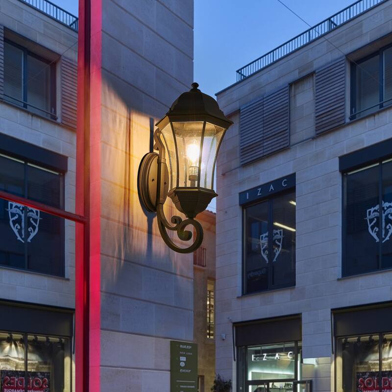 Outdoor Black Wall Lantern Sconce Light - 1-Light