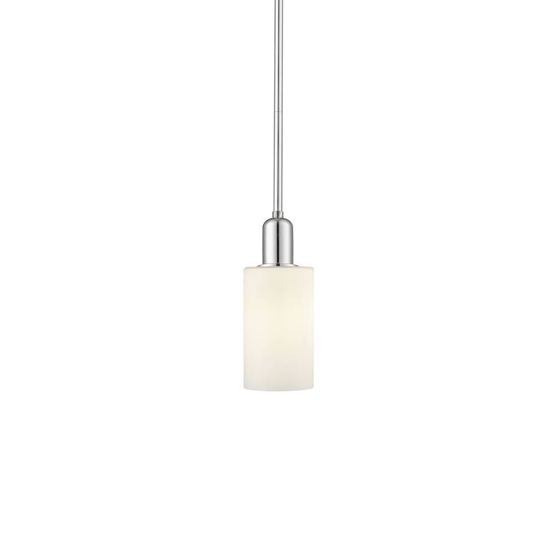 Innovations Lighting 716-1S-10-5 Clymer Pendant Clymer 5" Wide Mini - Polished Chrome / Matte White