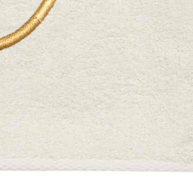 Avanti Linens Ivory/Gold Script Monogram Fingertip Towel Letter D - Fingertip Towel