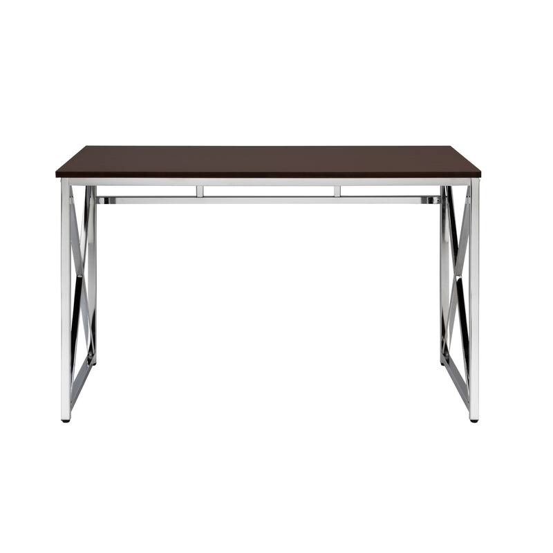 Madison Office Workspace Desk MDF/Chrome In Brown