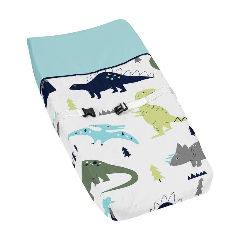 Sweet Jojo Designs Blue/Green Mod Dinosaur Collection Changing Pad Cover