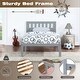 preview thumbnail 3 of 5, Gray Twin Size Bed Platform Frame with Headboard